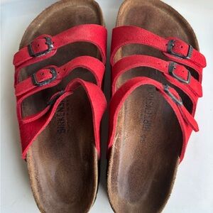 Birkenstock Women's Triple Strap Red Sandals